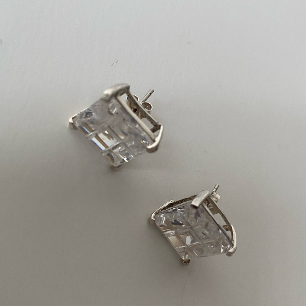 New - Sterling Silver Cubic Zirconia Earrings Studs